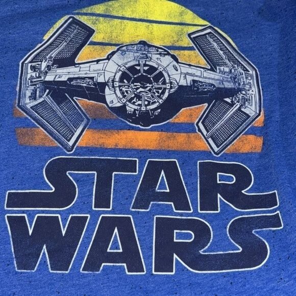 Star Wars Tie Fighter Graphic Blue T-Shirt Mens L 60% Cotton 40% Polyester By Fi - Picture 3 of 8